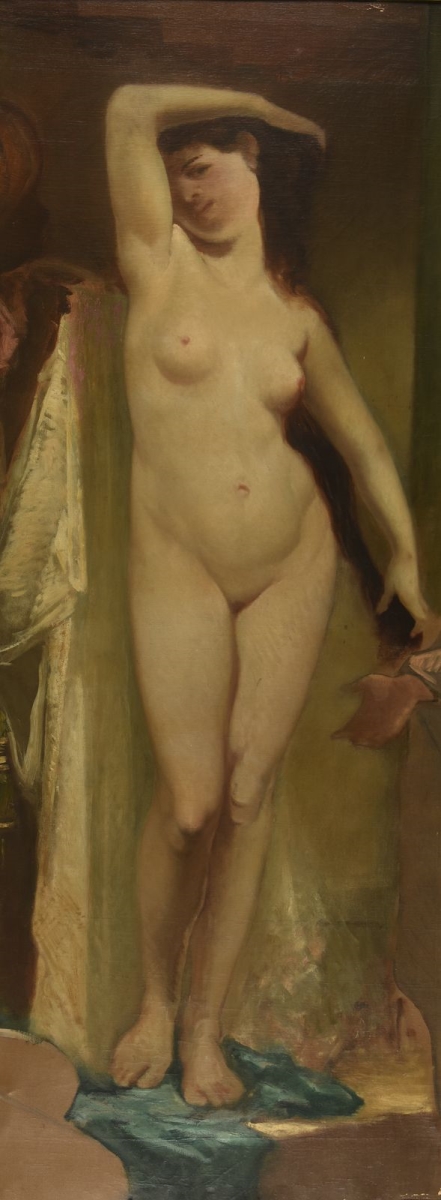 Un marché d’esclaves à Alexandrie : Esclave nue en pied (titre attribué) ; Femme nue debout (ancien titre attribué) ; Esclave ; Un marché d'esclaves à Alexandrie, Henri Regnault, 3e quart 19e siècle