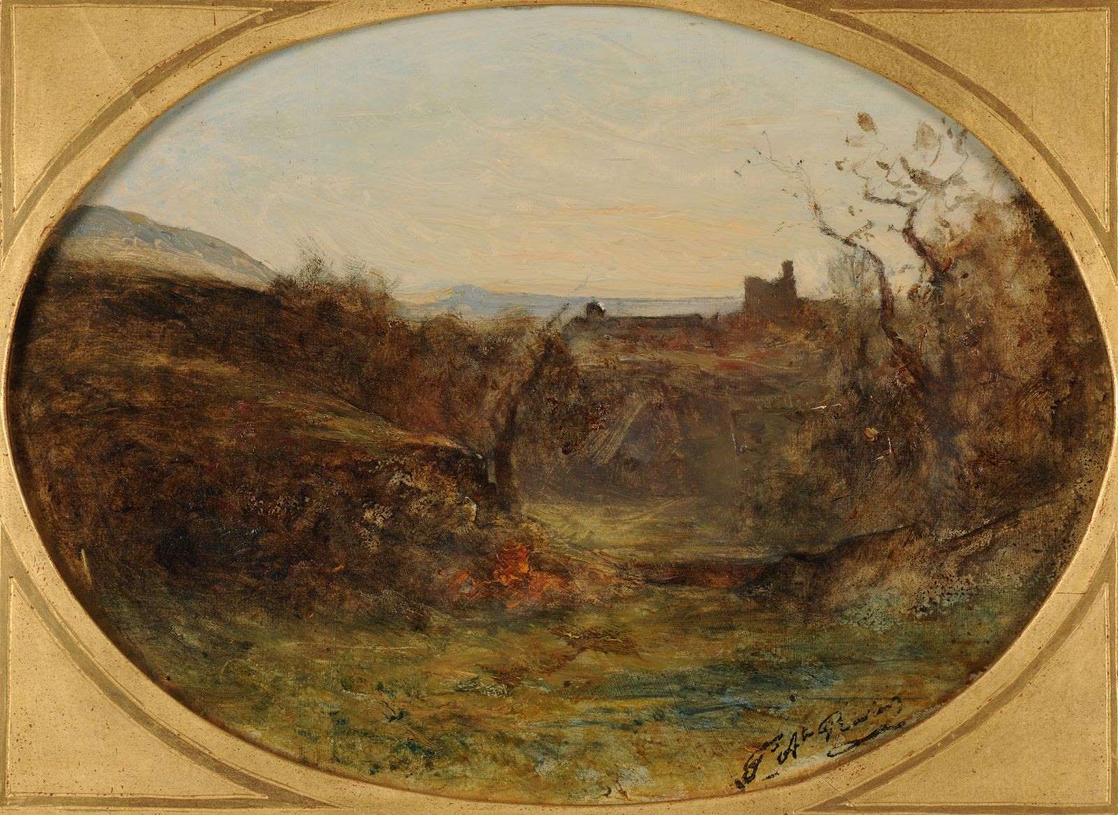 Champfond à Crémieu ; Paysage à Moustel, François-Auguste Ravier, 2e moitié 19e siècle