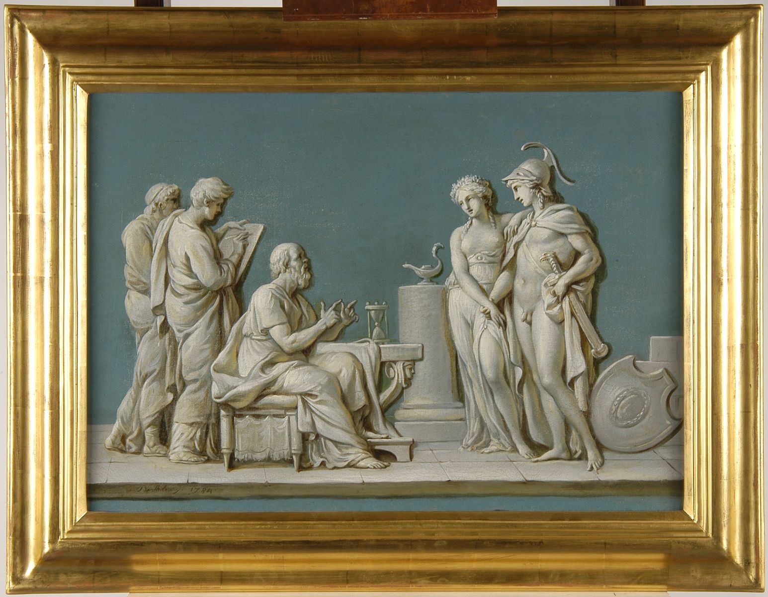 Socrate instruisant la jeunesse ; Socrate donnant des conseils à des jeunes époux_1