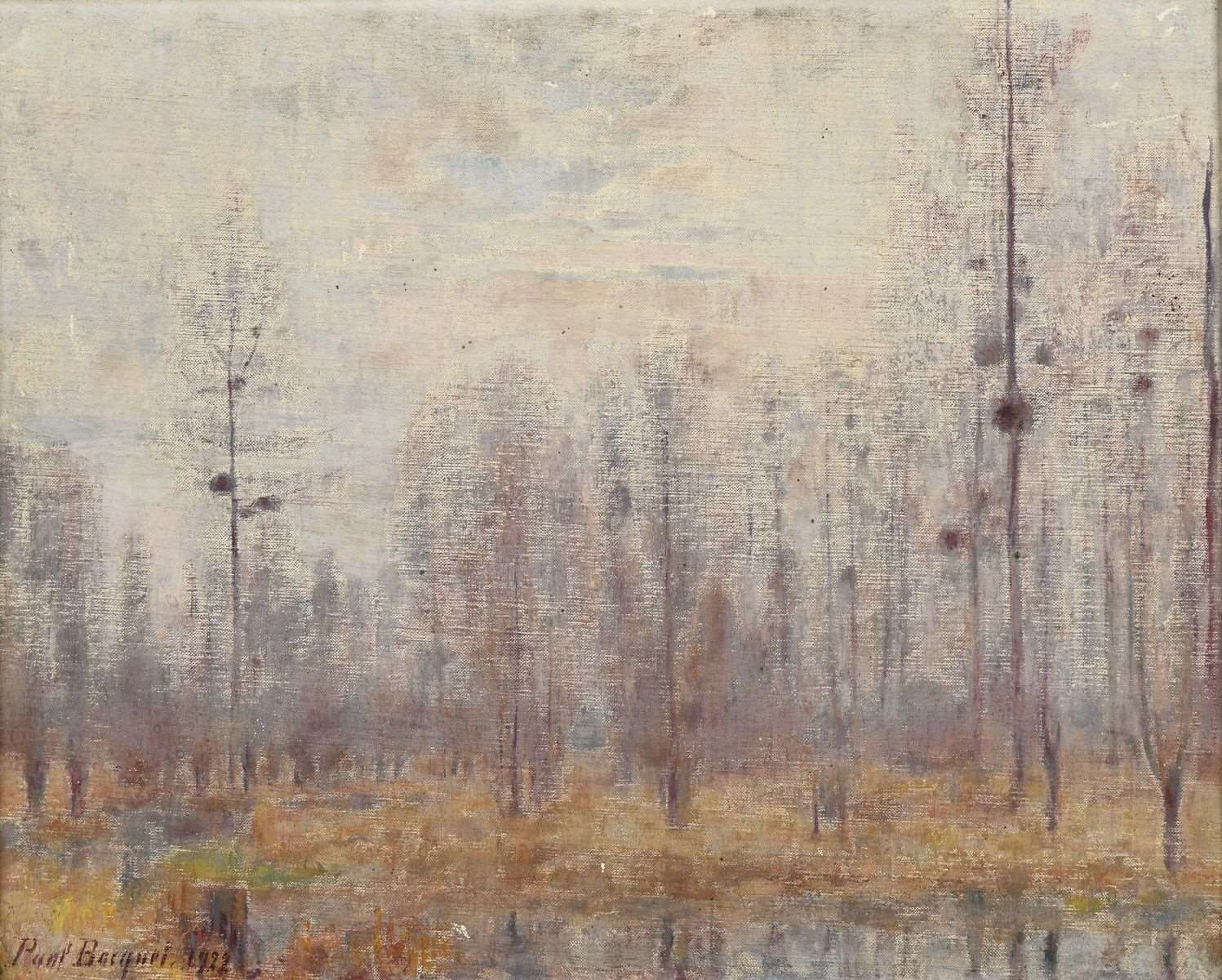 Grisaille d'hiver. La Vesle à Jonchery, Paul Bocquet, 1922
