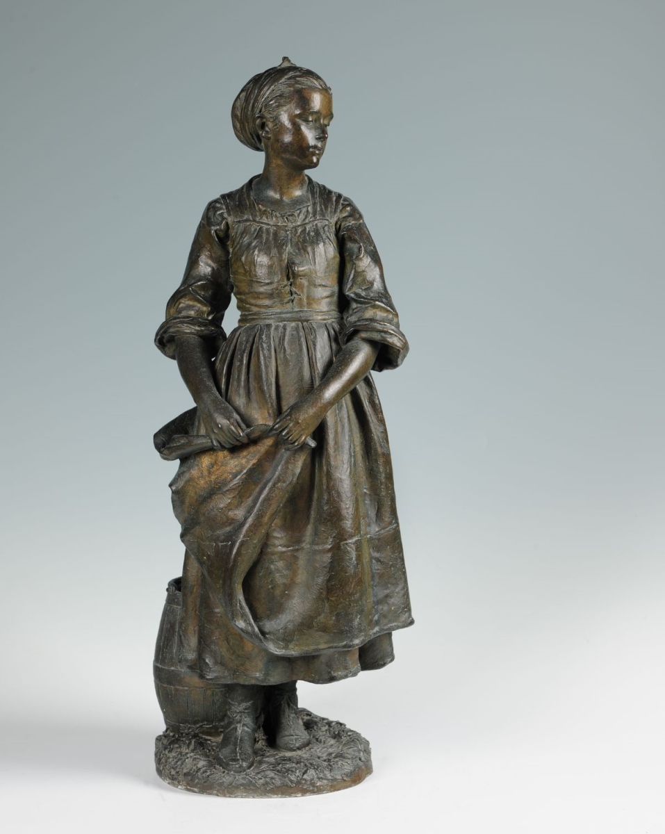Fille de ferme ; Laitière bretonne, René de Saint-Marceaux, 1885
