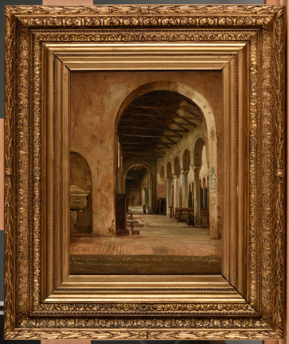 Intérieur d'église en Calabre (titre inscrit à l'inventaire) ; Intérieur d'église en Calabre (titre inventaire Bloche, 1878) ; Intérieur de l'église de Gérace (Calabre), bâtie avec les ruines du temple de Proserpine de Locri ; colonnes antiques (titre publié (Marionneau, 1872))_2