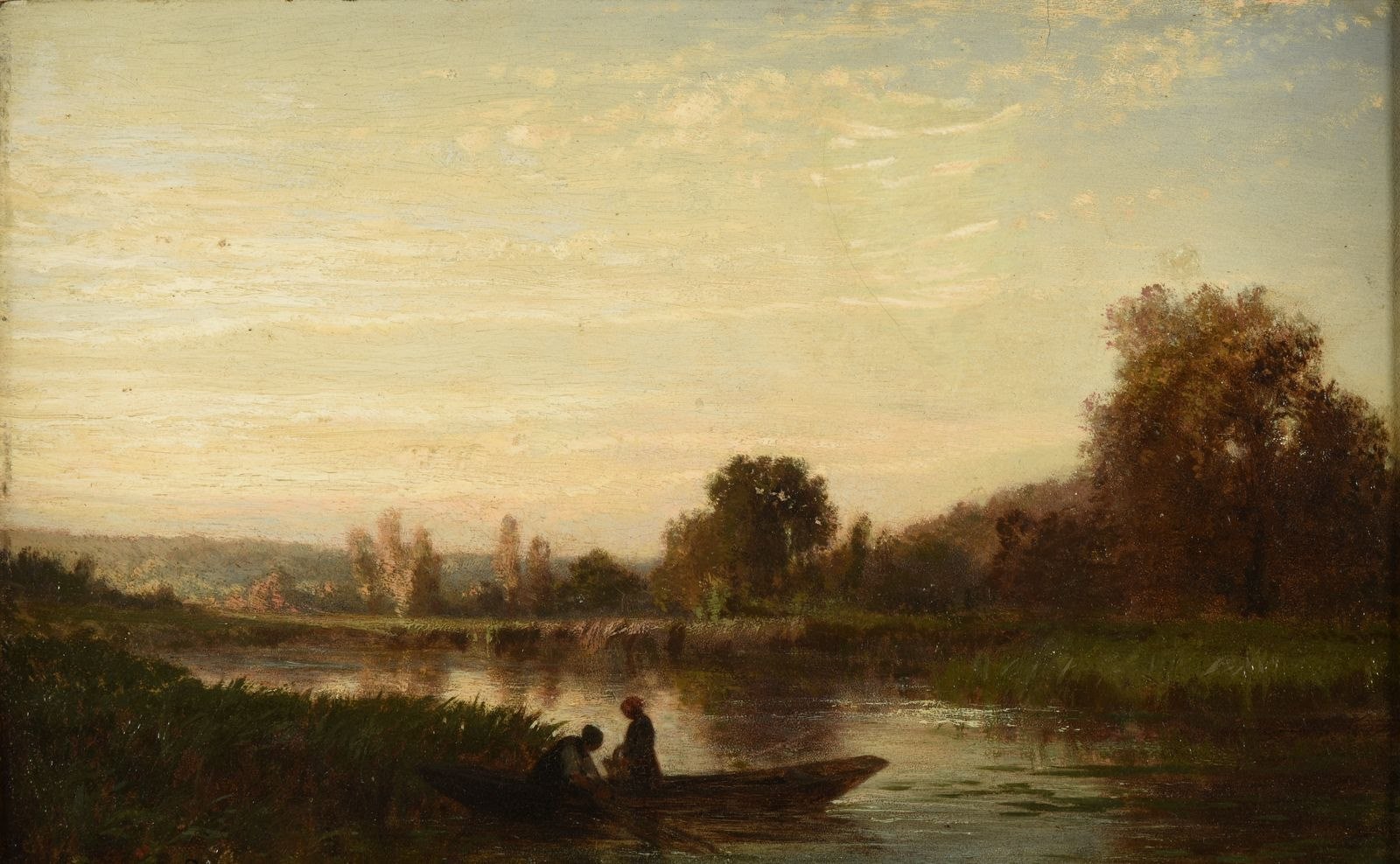 Paysage avec cours d'eau, Émile Lambinet, 1856