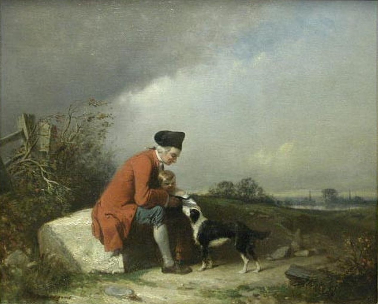 Homme avec chien ou le Grand-Père ; Homme avec chien ; Le Grand-Père, Ernest Seigneurgens, 19e siècle