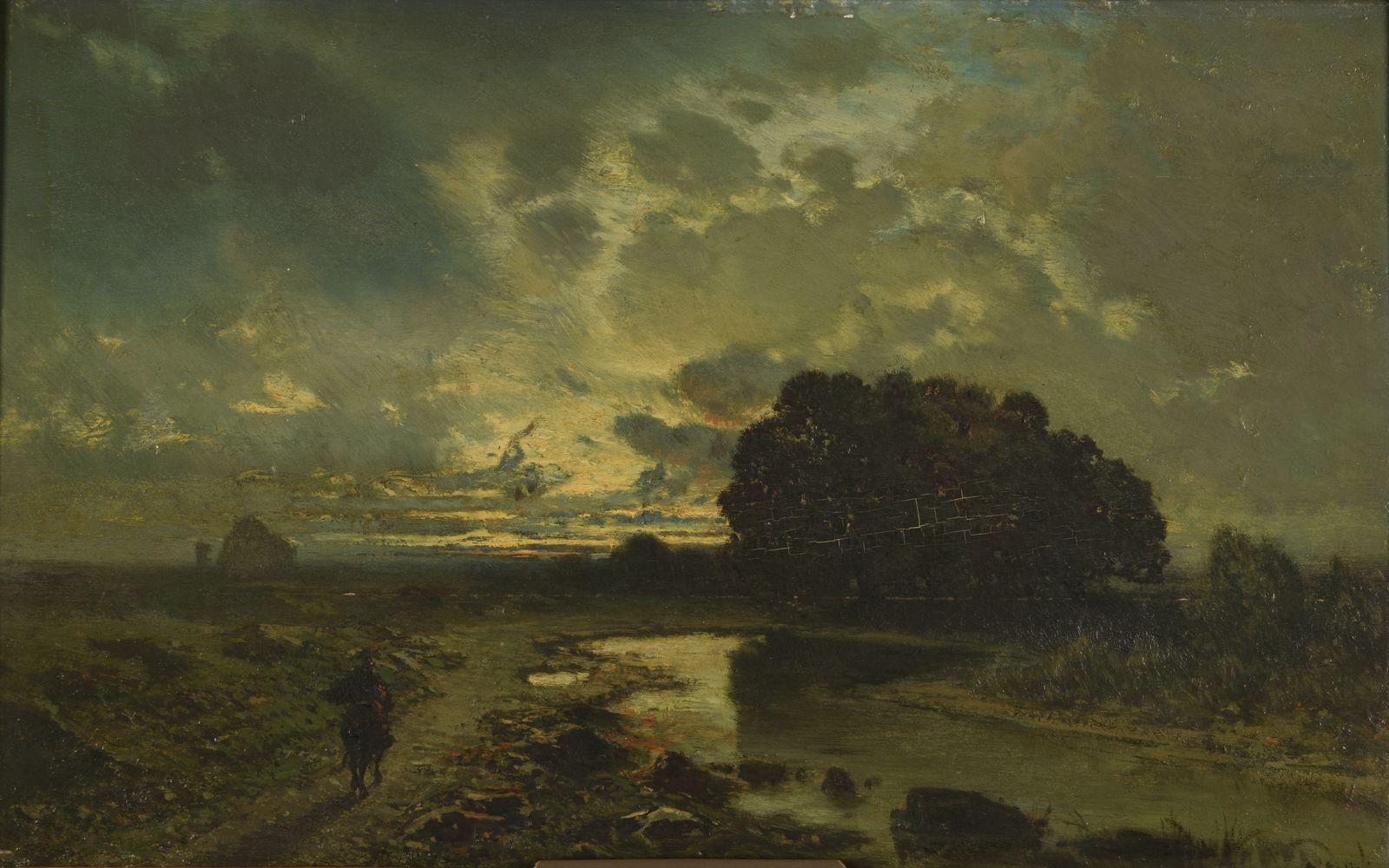 Paysage avec cours d'eau, Alberto Pasini, 19e siècle