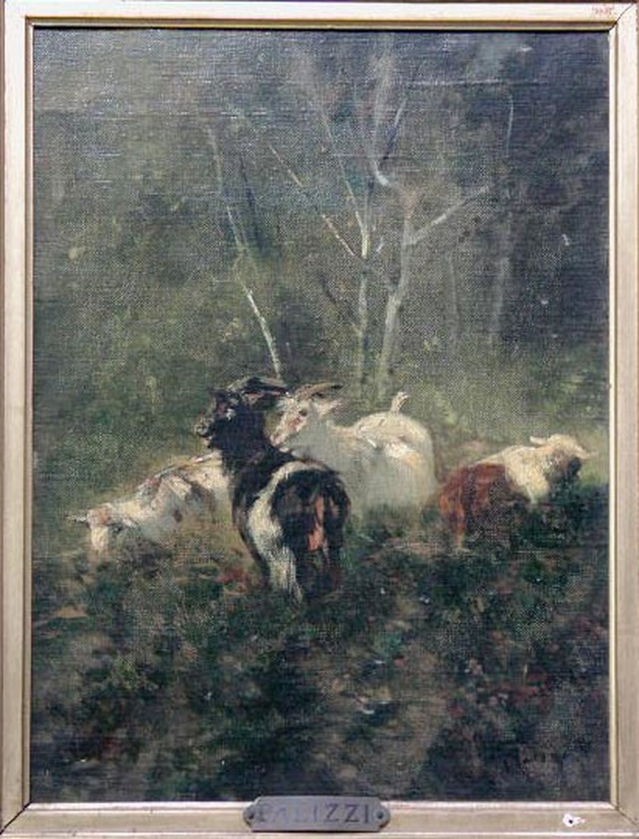 Chèvres, Giuseppe Palizzi, 19e siècle