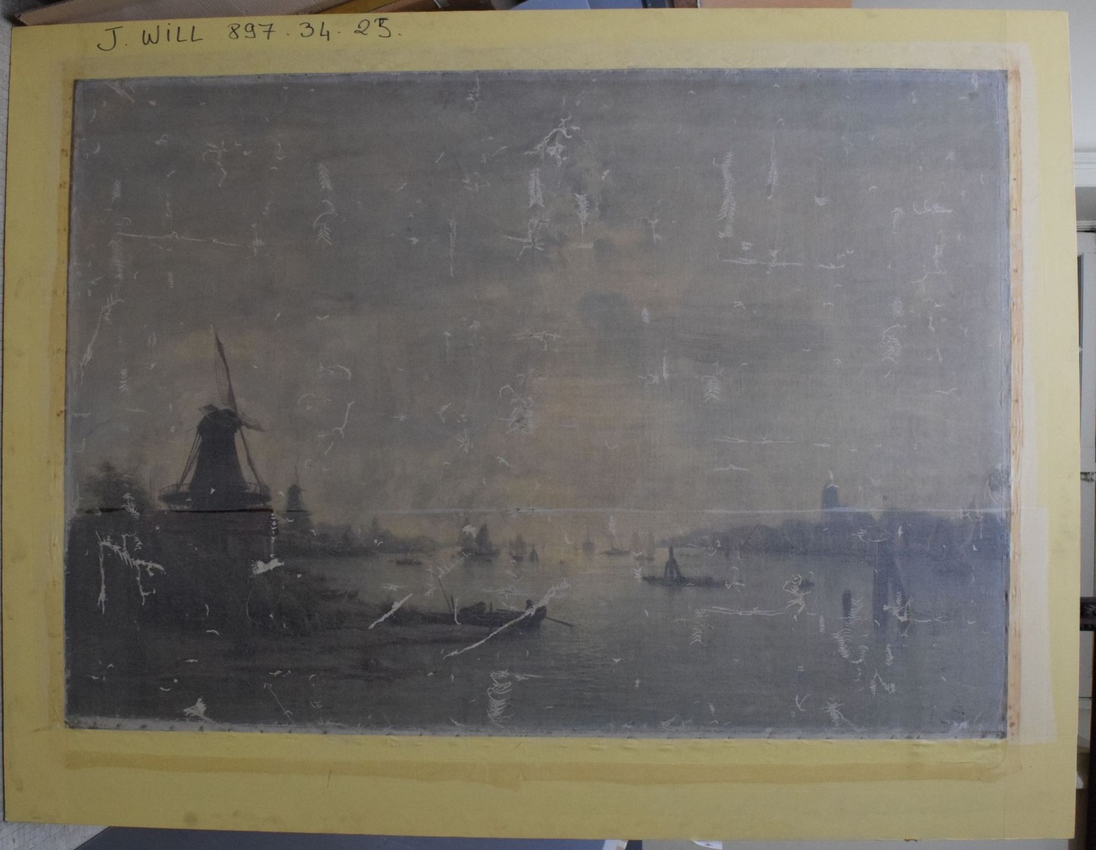 Le matin : la Meuse à Dordrecht (Hollande) (titre attribué), Marie-Joseph Clavel, 1884