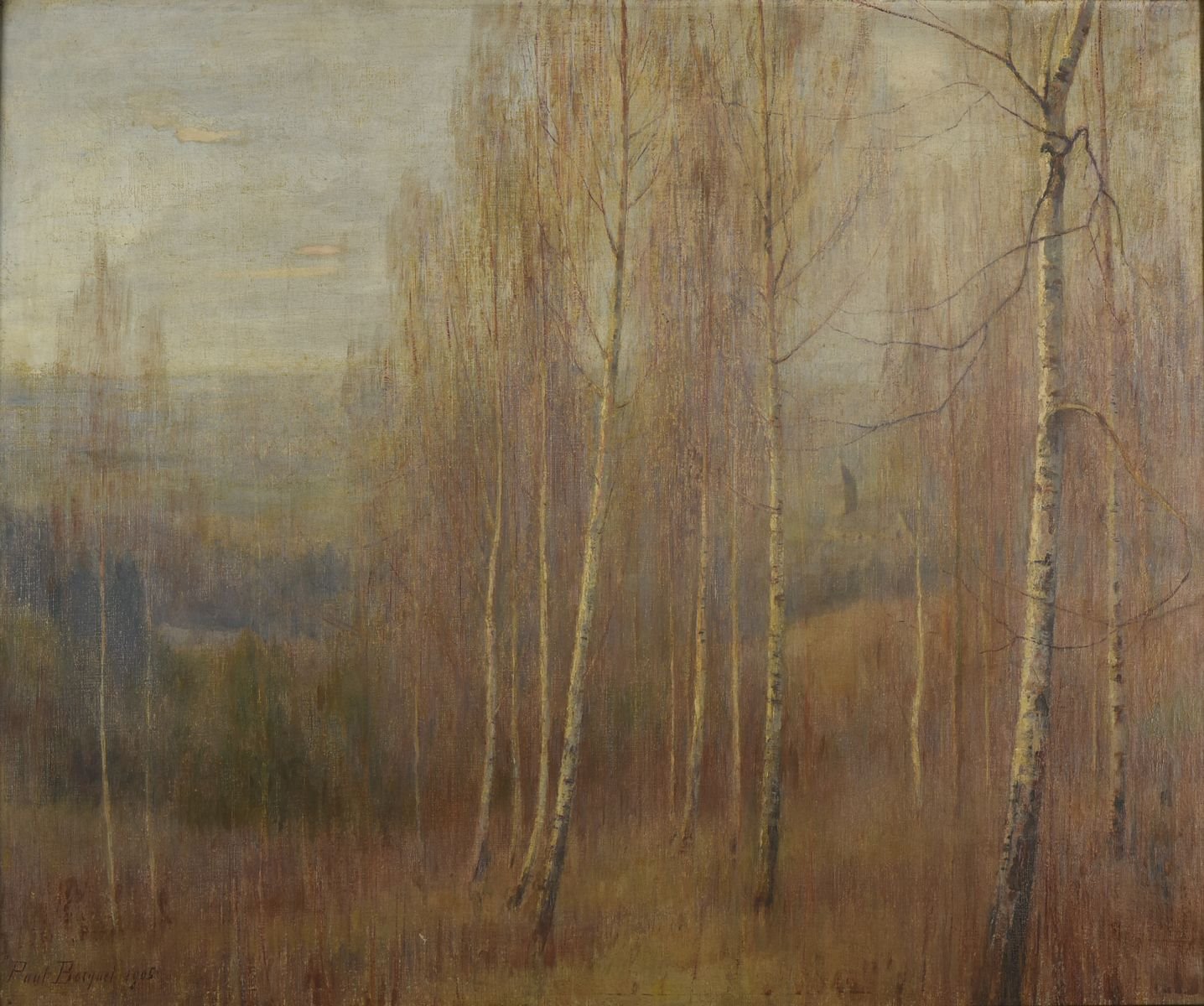 Les Bouleaux. Hiver ; Bords de Vesle (autre titre attribué), Paul Bocquet, 1905