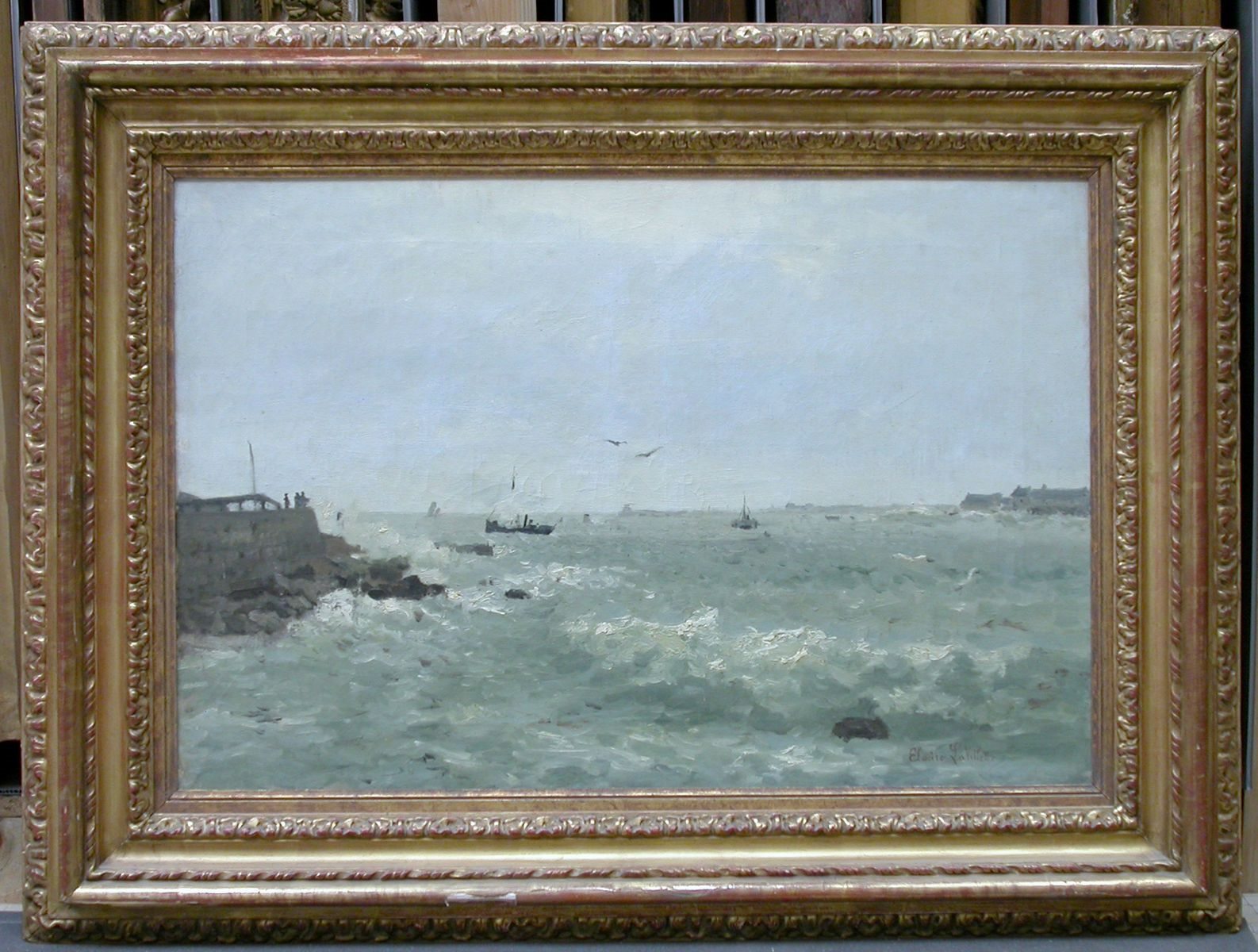 La passe de Gavres à Port-Louis (titre attribué) ; La Passe de Gâvres (Port-Louis) (ancien titre attribué), Elodie La Villette, 1895