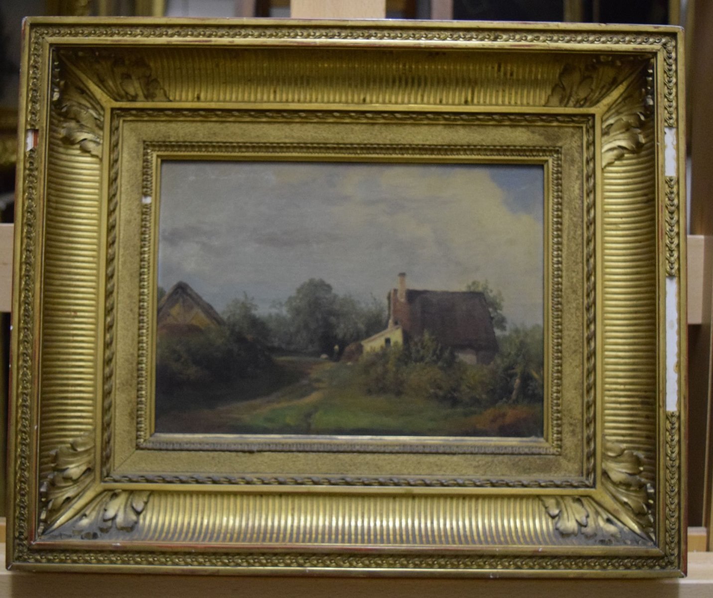 Paysage avec chaumière, Jacques-Raymond Brascassat, 19e siècle