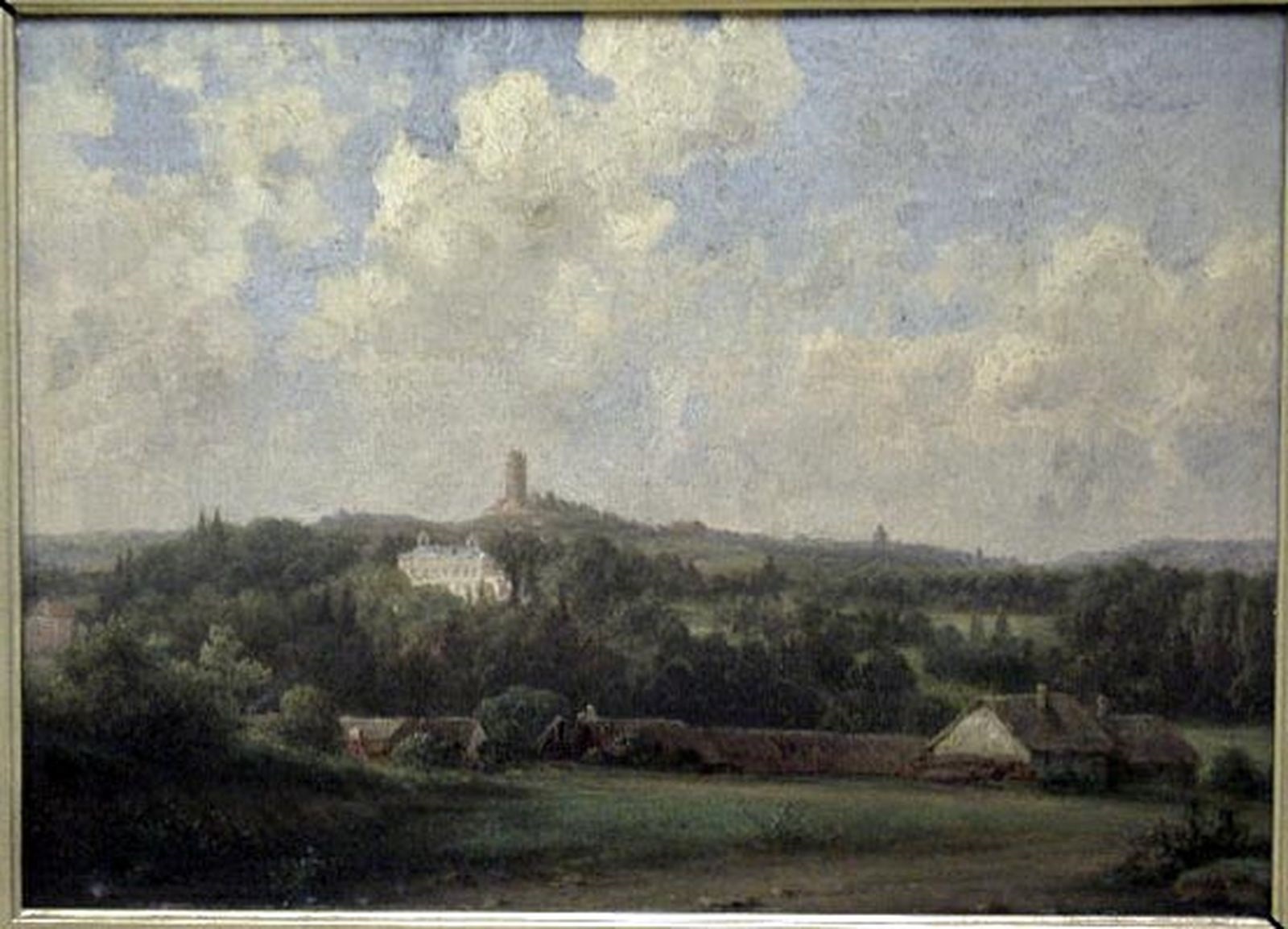 Paysage montagneux avec vue de maisons, Jacques-Raymond Brascassat, 19e siècle