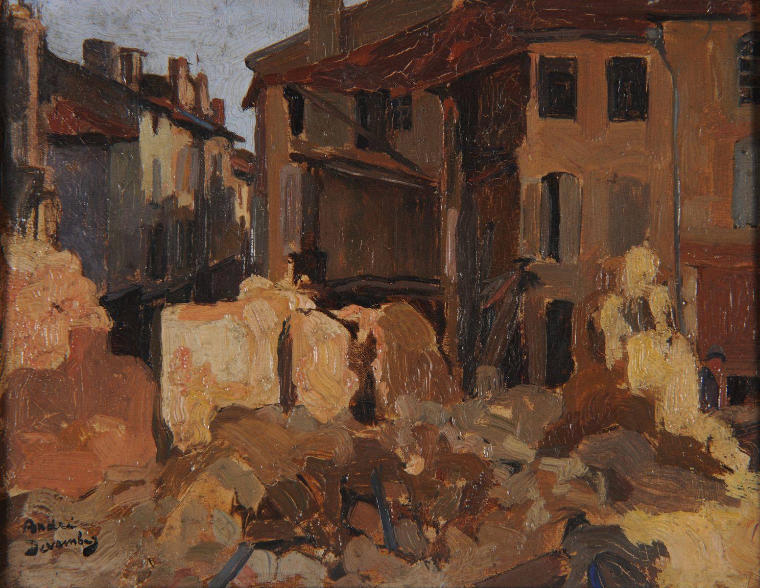 Ruines, rue Mautroté (titre attribué) ; Ruines, rue Maucrote (titre inscrit à l'inventaire), André Devambez, 1914-1918