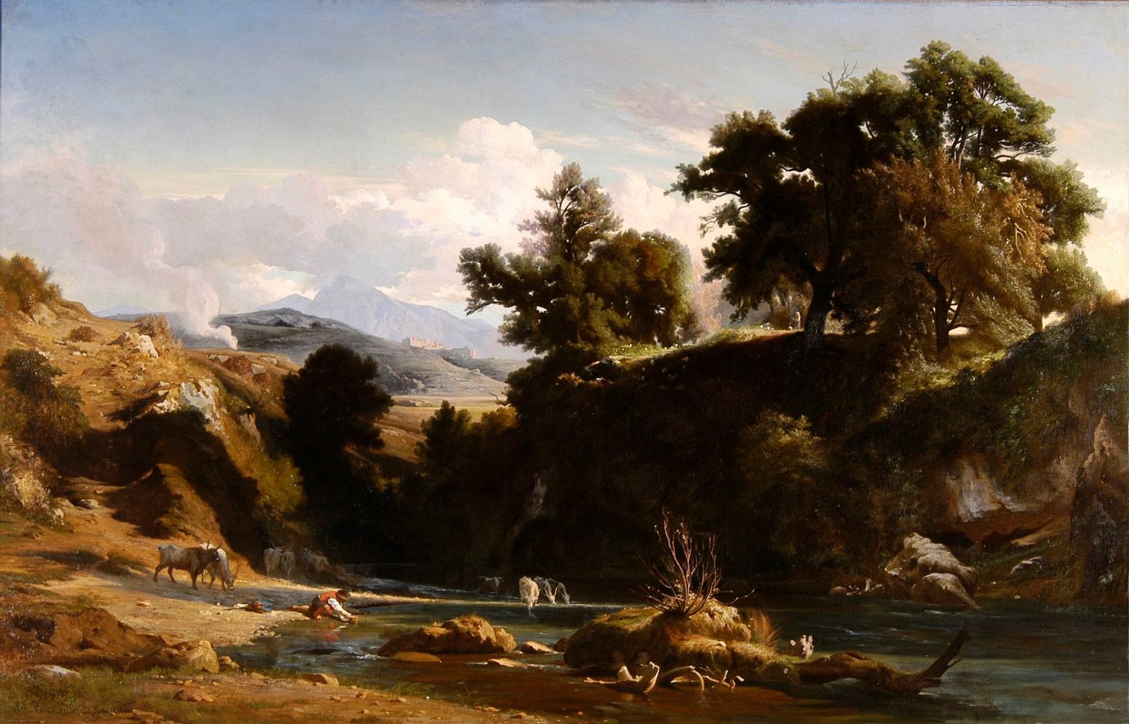 Bords de l'Anio, aux environs de Tivoli, Jean-Achille Benouville, 1850