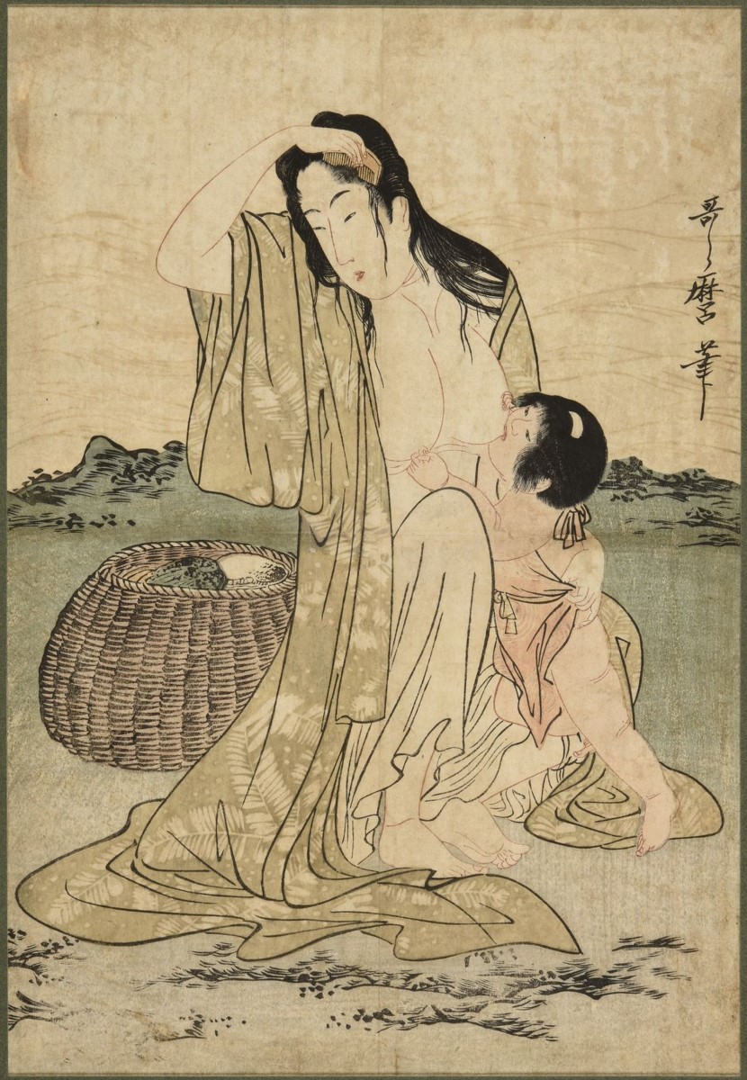 Pêcheuse d’ormeaux et son fils (titre attribué) ; Pêcheuse se recoiffant et allaitant son enfant (ancien titre attribué)_0