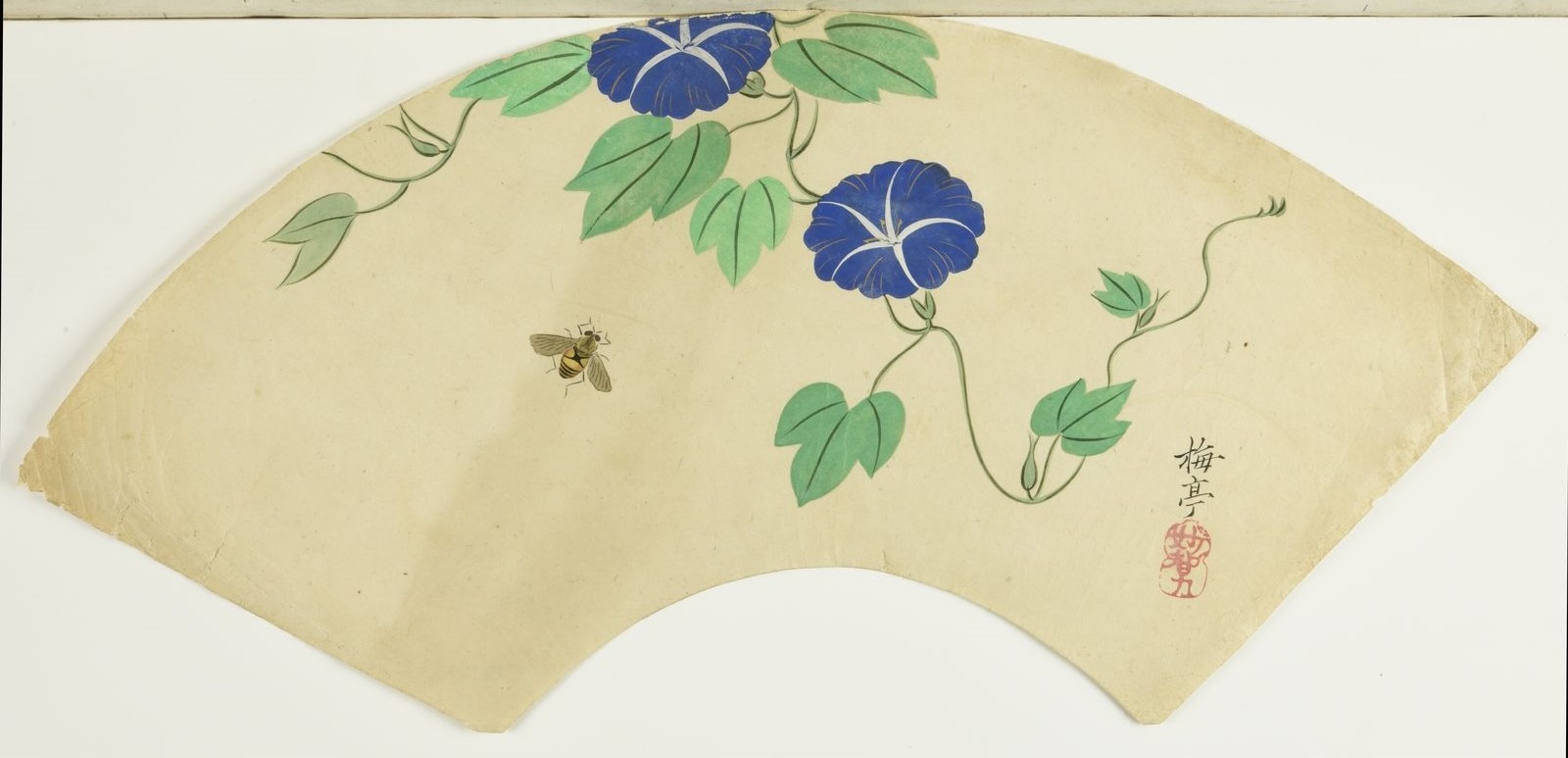Éventail à décor de fleurs (titre attribué) — Ki Baitei