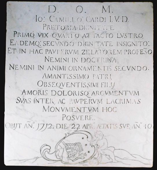 Epitaphe de Gio Camillo Cardi ; Epitaphe du podestat Gio Camillo Cardi_0