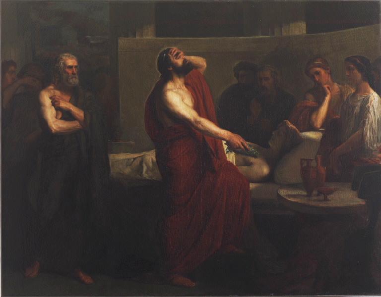 Périclès au lit de mort de son fils ; Sujet donné 'au grand prix de Rome' (ancien titre), Charles Fortuné Guasco, 1851
