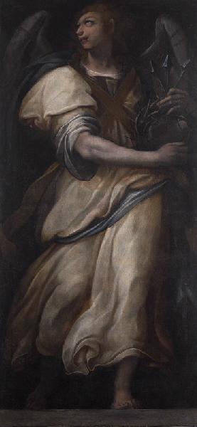 Ange portant les instruments de la passion, Cristoforo Roncalli, 2e moitié 16e siècle, 1er quart 17e siècle