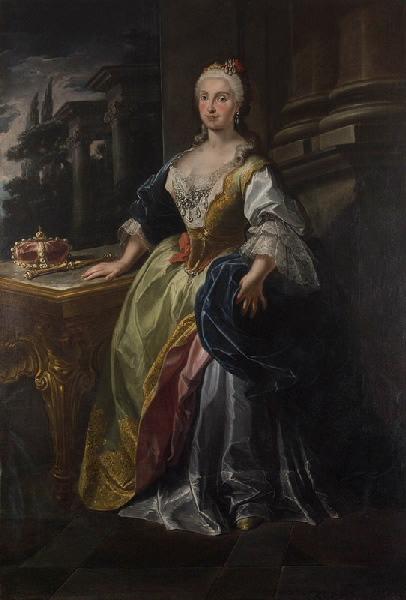 Portrait de la reine Elisabeth Farnèse ; Portrait en pied d'une reine (autre titre), Jacopo Amigoni, 1746