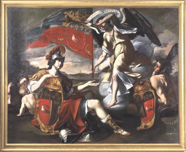 La gloire de la famille Pamphili ; Allégorie de l'élévation à la papauté d'Innocent X, Gregorio Preti, 1644 entre,1655 et