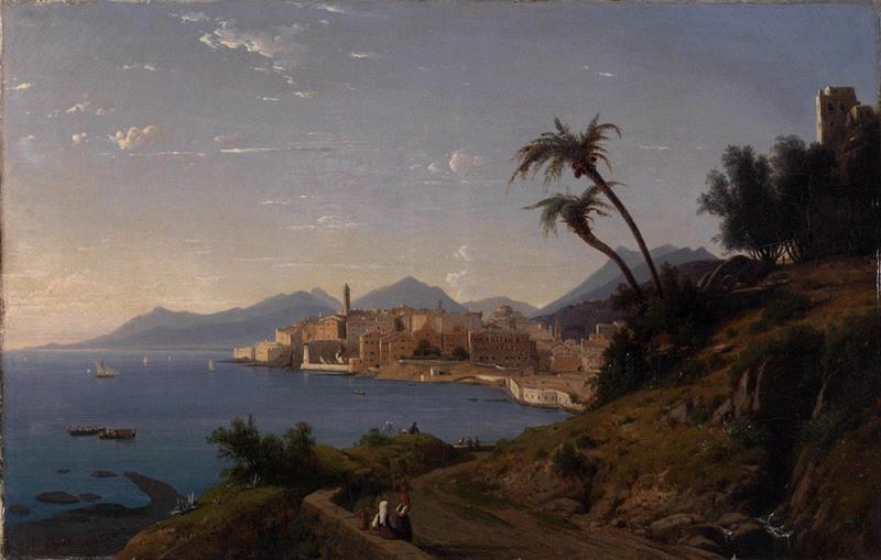 Vue de Bastia depuis Toga, Louis Auguste Lapito, 1844