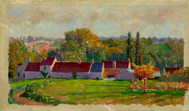 Vue de Gouvernes, Léo Gausson, 4e quart 19e siècle