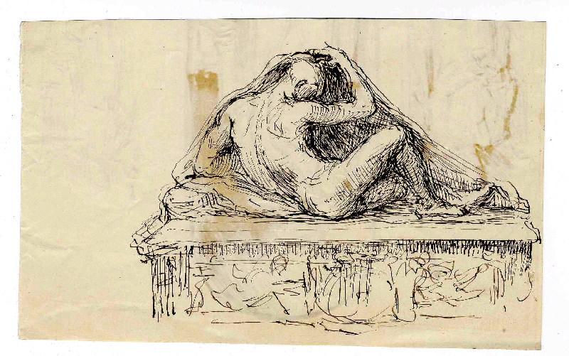 Projet de monument funéraire, Henri Chapu, 2e moitié 19e siècle