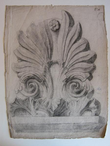 Dessin d'architecture : palmette (Titre attribué), Henri Chapu, 1848