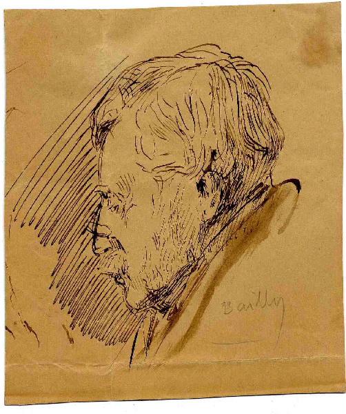 Croquis de tête pendant les séances de l'Institut (titre attribué), Henri Chapu, 2e moitié 19e siècle