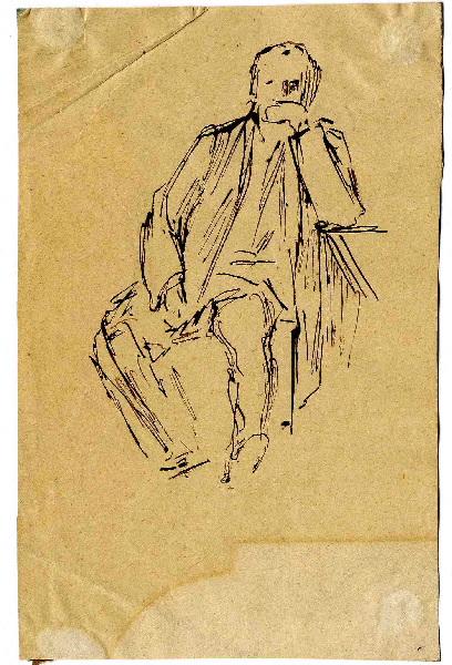 Croquis de tête pendant les séances de l'Institut (titre attribué), Henri Chapu, 2e moitié 19e siècle