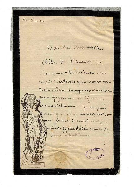 Etude pour une danseuse (lettre à Schnoenewerk), Henri Chapu, 2e moitié 19e siècle