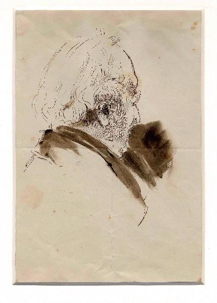 Croquis de tête pendant les séances de l'Institut (titre attribué), Henri Chapu, 2e moitié 19e siècle