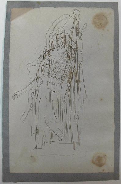 Etude pour l'Amour de la Patrie ((au verso)) ; Etude pour l'Amour de la Patrie ((au recto)), Henri Chapu, 2e moitié 19e siècle