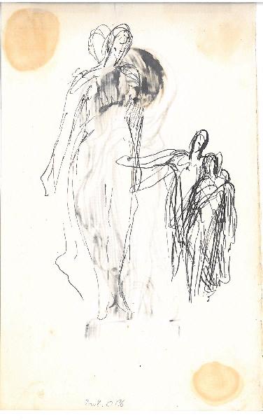 Etude pour une danseuse ((au verso)) ; Etude pour une danseuse ((au recto)), Henri Chapu, 2e moitié 19e siècle