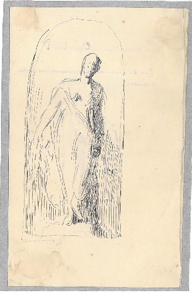 Etude pour une danseuse ((au verso)) ; Etude pour une danseuse (Etude pour la Danseuse à l'éventail (au recto)), Henri Chapu, 2e moitié 19e siècle