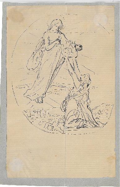 Etude pour le médaillon du Sacré-Cur, Henri Chapu, 2e moitié 19e siècle