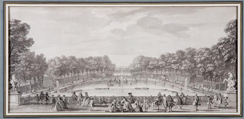 Vue de l'Abreuvoir dans les jardins de Marly_0