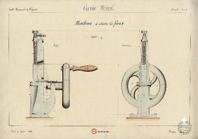 machine à rebattre les faux, Martin, 1899 entre,1905 et