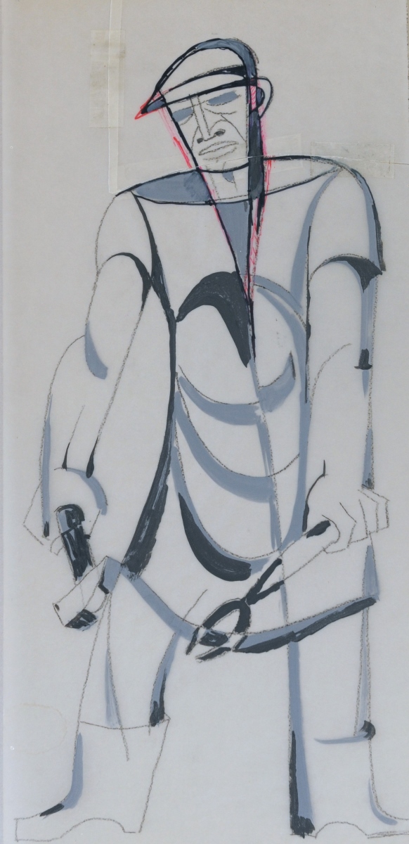 [Ouvrier avec marteau], Robert Lesbounit, 1958 (vers)