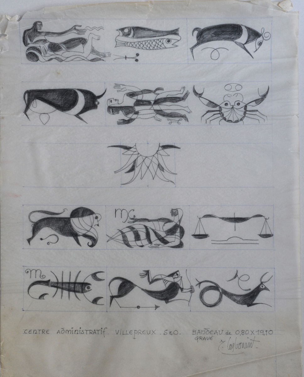 CENTRE ADMINISTRATIF VILLEPREUX S & O. BANDEAU GRAVÉ, Robert Lesbounit, 3e quart 20e siècle