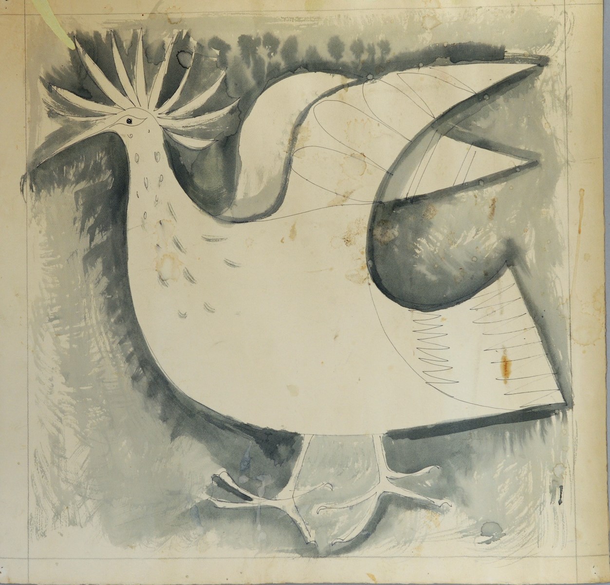[Oiseau à crête], Robert Lesbounit, 2e moitié 20e siècle
