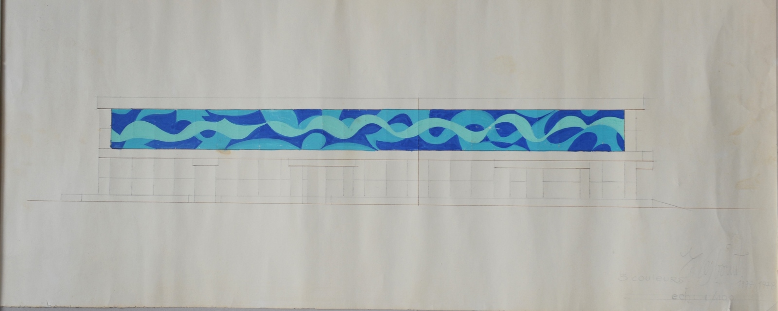 [Mosaïque bleue], Robert Lesbounit, 1977-1978