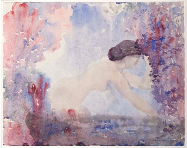 Jeune femme nue dans un environnement coloré_0