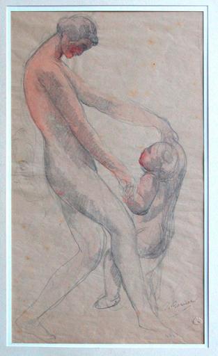 Jeune femme nue, dansant avec un enfant, Joseph Antoine Bernard, 1912 entre,1913 et
