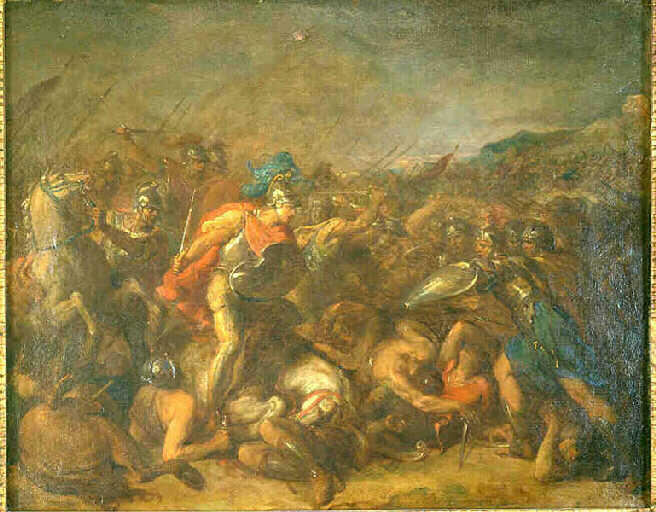 Un soldat amène un cheval à Cyrus dont la monture vient d'être tuée sous lui (17ème épisode)_0