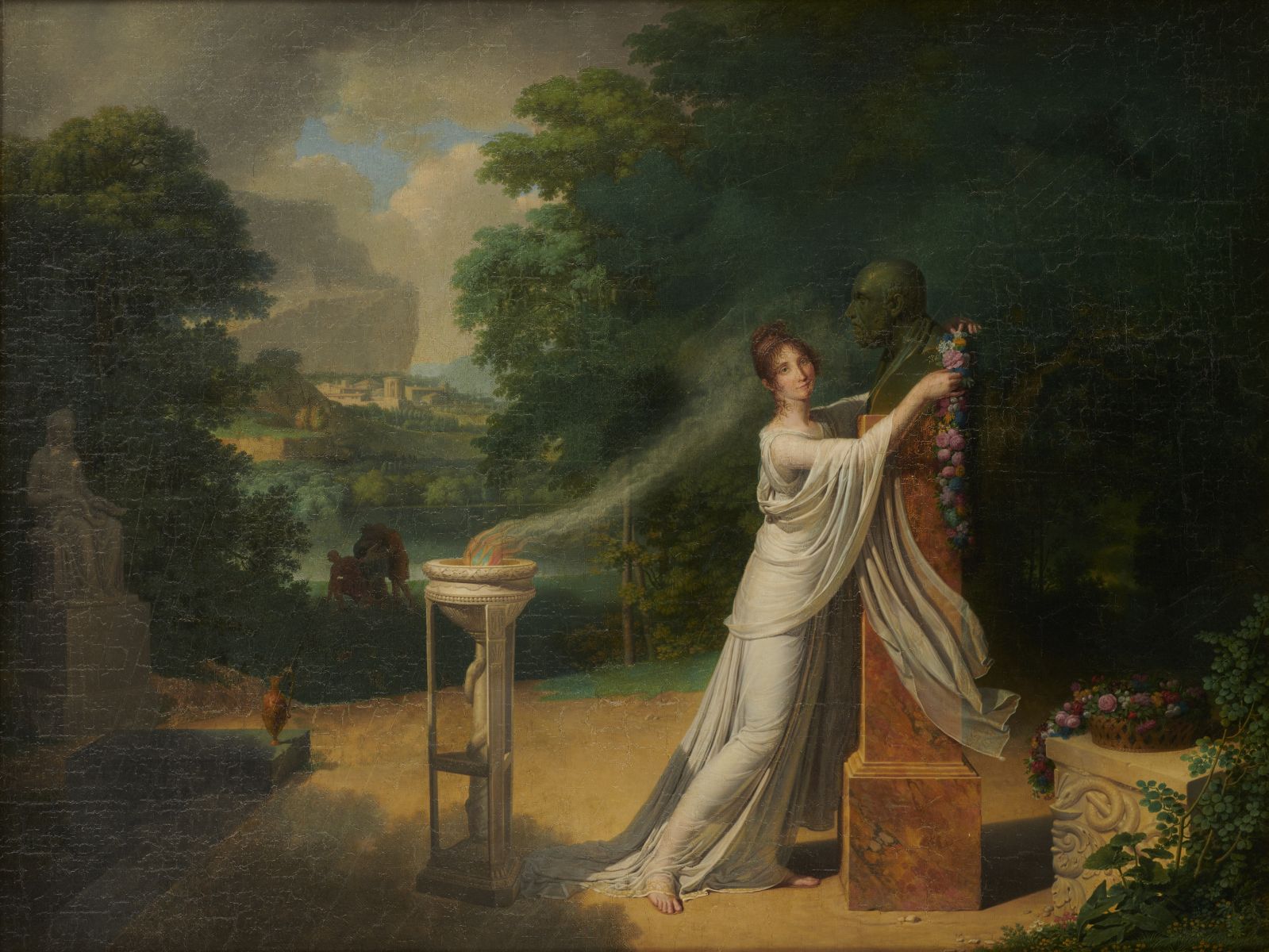 Madame de Castellane offrant une couronne au buste d’Esculape_0