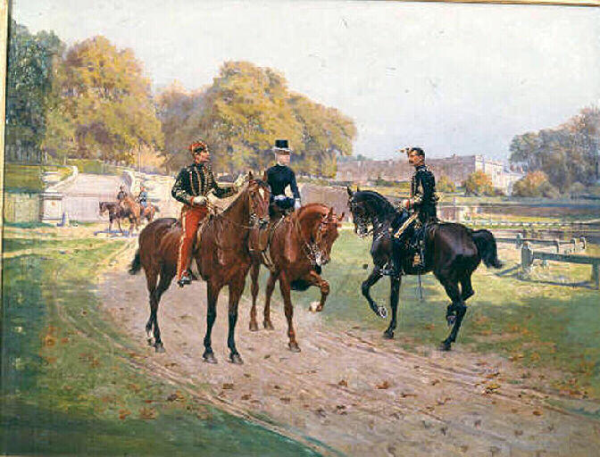 Cavaliers dans le parc de Versailles_0