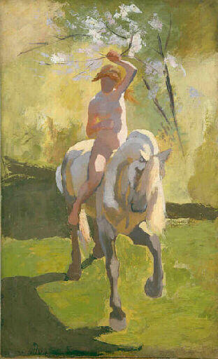 Femme nue à cheval, tournée vers la gauche_0