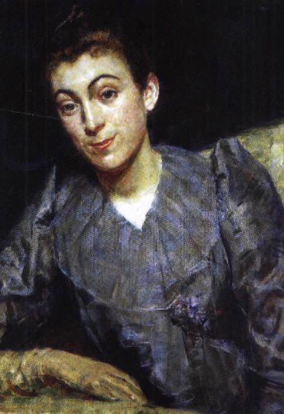 Femme en bleu, Maurice Eliot, 4e quart 19e siècle