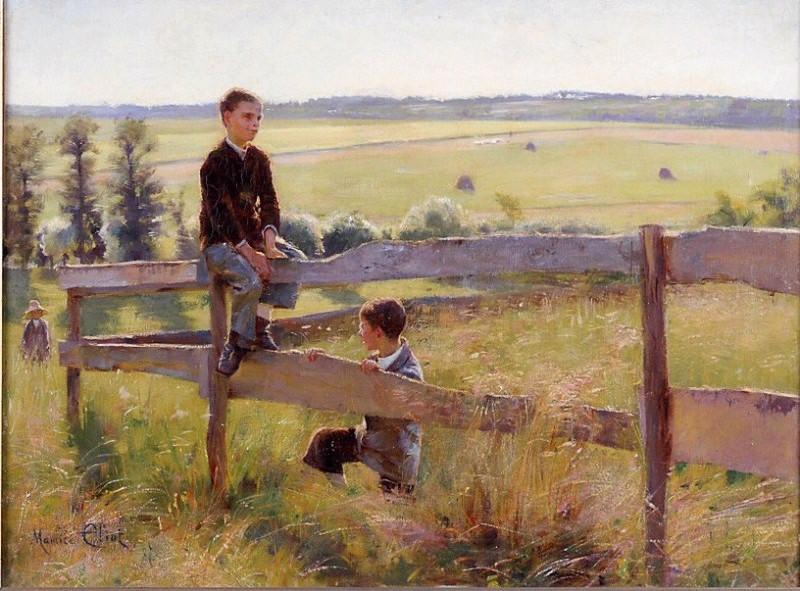 Jeunes garçons à la barrière, Maurice Eliot, 1884